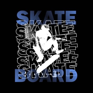 SKATEBOARD grunge tasarım tipografisi, vektör tasarımı metin illüstrasyonu, poster, afiş, el ilanı, kartpostal, imza, t-shirt grafikleri, yazdırma vs.