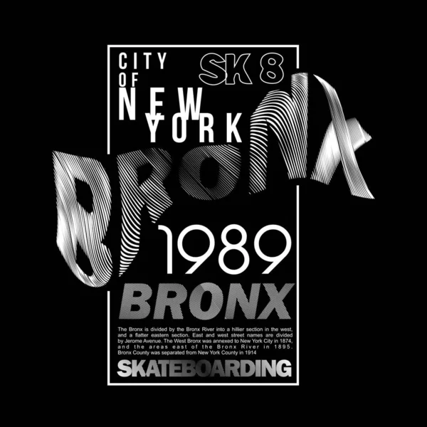 Bronx Grunge City New York Design Typography Vector Design Text — Vector de stock