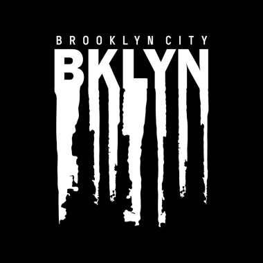 BROOKLYN tasarım tipografisi, vektör grafik illüstrasyonu, t-shirtler ve diğerleri için