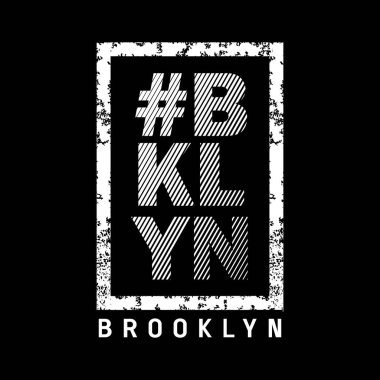 BROOKLYN BKLYN tasarım tipografi, vektör grafik illüstrasyon, t-shirtler ve diğerleri için