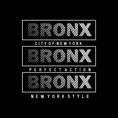 BRONX tasarım tipografisi, vektör grafik illüstrasyonu, t-shirtler ve diğerleri için
