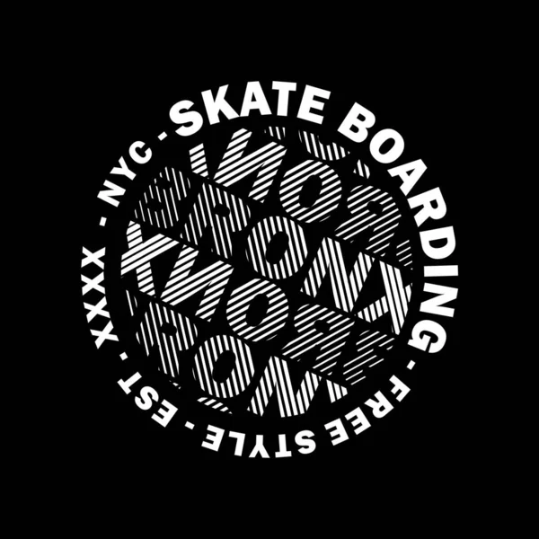 Skate Boarding Bronx Circle Design Typography Vector Graphic Illustration Printing — 스톡 벡터