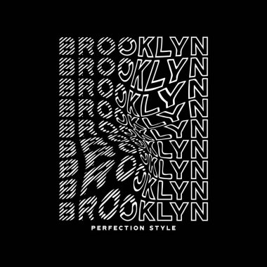 BROOKLYN t-shirtler ve diğerleri için tasarım tipografisi, vektör grafik illüstrasyonuName