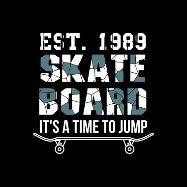 1989 tasarım tipografisi, vektör grafik çizimi, t-shirtler ve diğerleri için kaykay tahtası