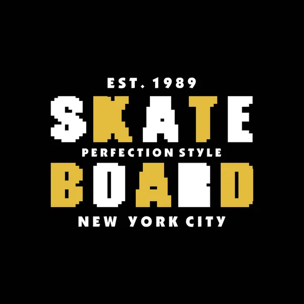 Skate Board 1989 Design Typography Vector Graphic Illustration Printing Shirts — Vector de stock