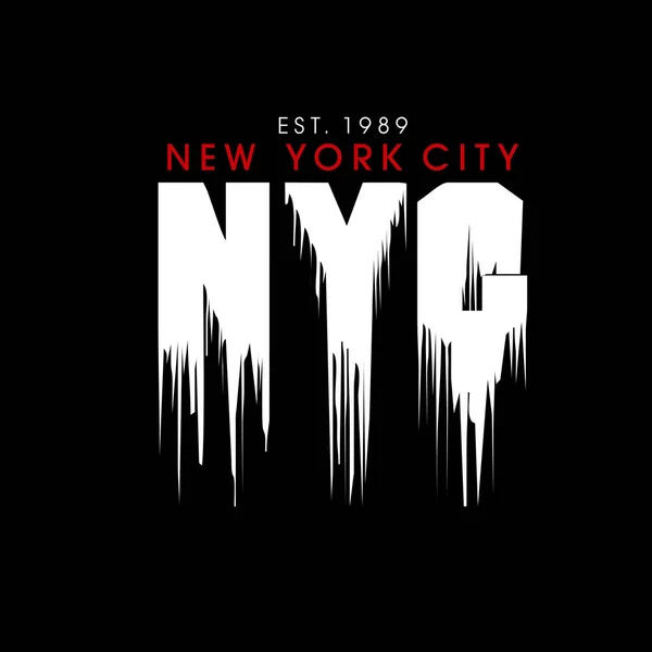 New York City Nyc Design Typography Vector Graphic Illustration Printing — ストックベクタ