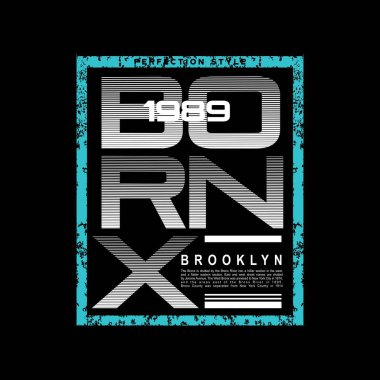 BRONX 1989 tasarım tipografisi, vektör tasarım metin illüstrasyonu, poster, afiş, broşür, kartpostal, imza, t-shirt grafikleri, baskı vs.