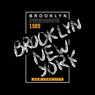 BROOKLYN tasarım tipografisi, vektör tasarım metin illüstrasyonu, poster, afiş, broşür, kartpostal, imza, t-shirt grafikleri, yazdırma vs.