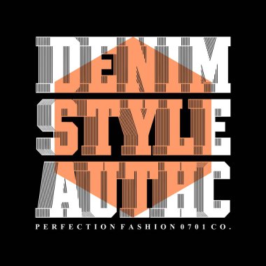 DENIM STYLE tasarım tipografisi, vektör tasarım metin illüstrasyonu, poster, afiş, broşür, kartpostal, imza, t-shirt grafikleri, yazdırma vs.