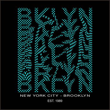 BKLYN BROOKLYN tasarım tipografi, vektör tasarım metin illüstrasyonu, poster, pankart, kartpostal, imza, t-shirt grafikleri, yazdırma vs.