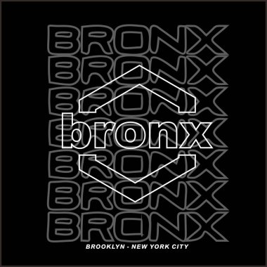 Bronx tekrar efekti tasarım tipografisi, vektör tasarım metin illüstrasyonu, imza, t-shirt grafikleri, yazdırma.
