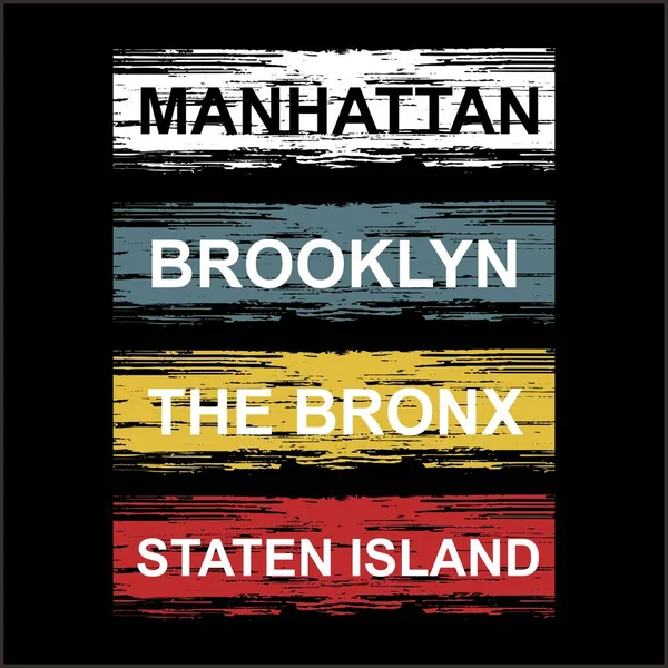 Manhattan brooklyn Bronx tasarım tipografisi, vektör tasarım metin tasarımı illüstrasyonu, poster, afiş, el ilanı, kartpostal, imza, t-shirt grafikleri, baskı vs.