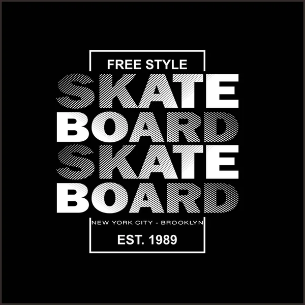 Tipografía Diseño Skate Board Estilo Libre Ilustración Texto Diseño Vectorial — Vector de stock