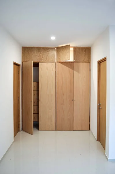 Interior Modern Empty Wardrobe Room Modern Design Wooden Closet Room — Fotografia de Stock
