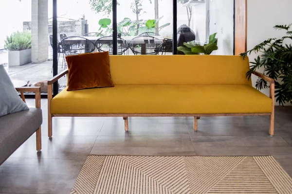 Cozy Scandinavian Style Modern Design Home Retro Armchair Sofa Soft — Stock Photo, Image