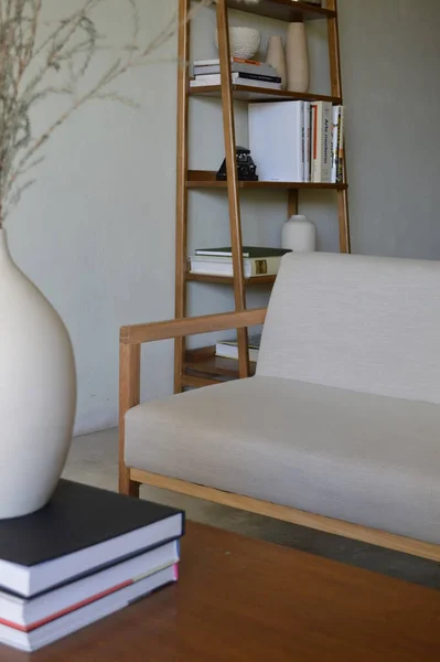 Gemütlicher Skandinavischer Stil Und Modernes Design Hause Retro Sessel Und — Stockfoto