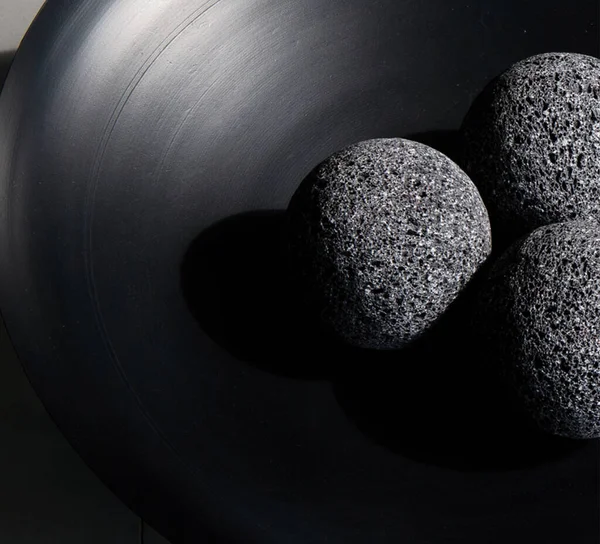 Granite ball or stone sphere, are ideal for granite to your exterior or interior setting.Granite ball with iron bowl