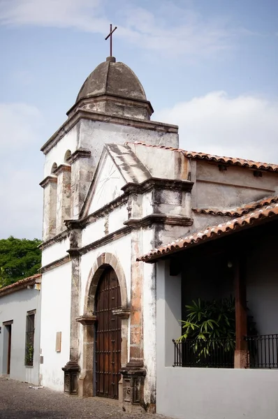 Chapel Old Building Village Church Colonial Architecture Walls Aged Wooden — Foto de Stock