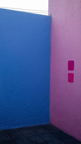 architecture, luis barragan mexico, pink and blue textured walls, mexico latin america, mexico latin america