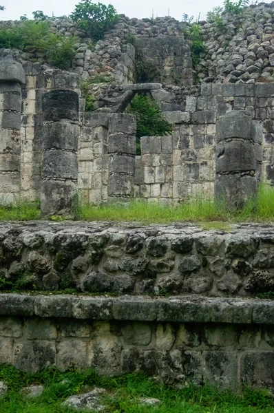 Piramidi Maya Messico Costruzione Pietra Circondato Vegetazione Giungla Profonda America — Foto Stock