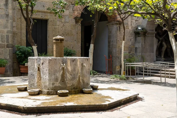 Brunnen Inneren Des Alten Steinhauses Umgeben Von Viel Grün Zentraler — Stockfoto