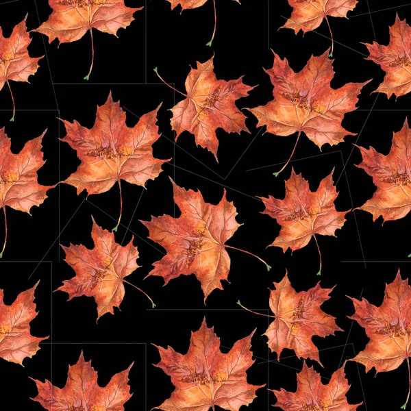 Seamless Pattern Autumn Pattern Maple Leaves Autumn Maple Tree Leaf — Stock Photo, Image