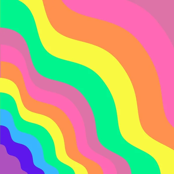 Colorful Rainbow Groovy Wave Abstract Y2K Pattern