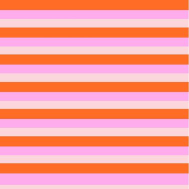 Turuncu Pembe Y2K Çizgili Desen