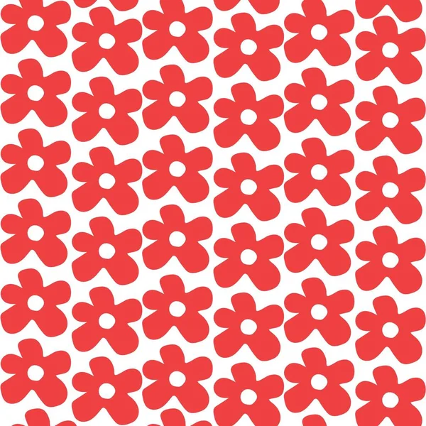 Retro Piros Virág Esztétikai Y2K Minta — Stock Fotó