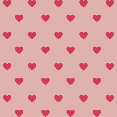 Pembe Retro Kalp Y2K Deseni