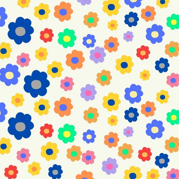 Bunte Y2K Kleine Blume Indie Muster — Stockfoto