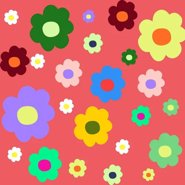 Spring Flowers Colorful Vintage Pattern — Stock Photo, Image