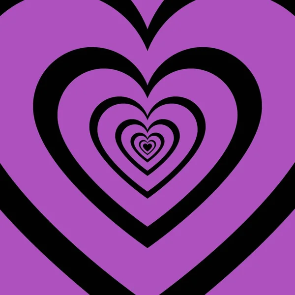 Purple Black Grunge Aesthetic Hypnotic Heart Y2K Pattern — ストック写真