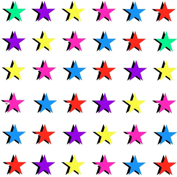 Colorful Stars Y2K Indie Pattern — Foto Stock