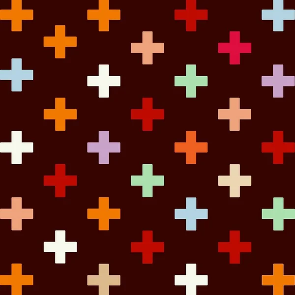 Colorful Cross Scandinavian Y2K Autumn Pattern