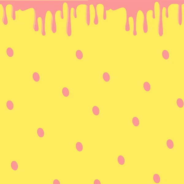 Pink Drip Liquid Y2K Pattern Yellow Background — Fotografia de Stock