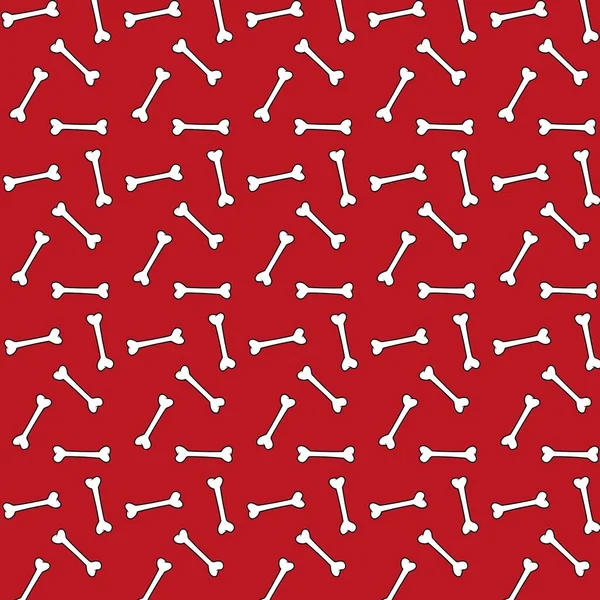 Dog bones pattern with red background