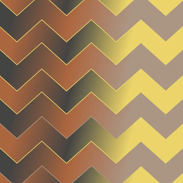 Golden Brown Wavy Chevron Pattern — 图库照片