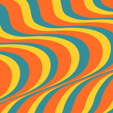 Retro Autumn Groovy Stripe Y2K Pattern