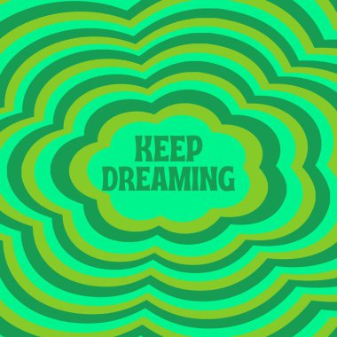 Tekrarlayan Hipnotik Yeşil Renk Deseniyle Hayal Etmeye Devam Et