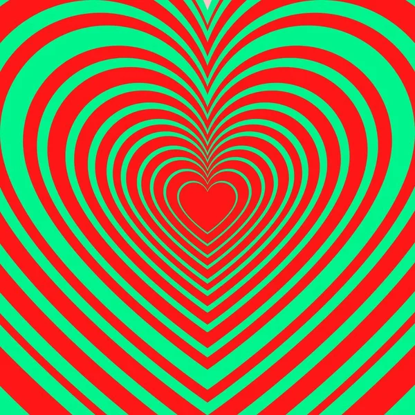 Hihiie Groovy Neon Red Hypnoptic Psychedelic Heart Y2K Pattern — 스톡 사진