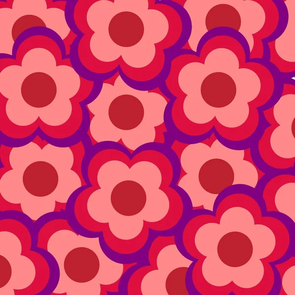 Kühne Farbe Retro Hippie Blumenmuster — Stockfoto