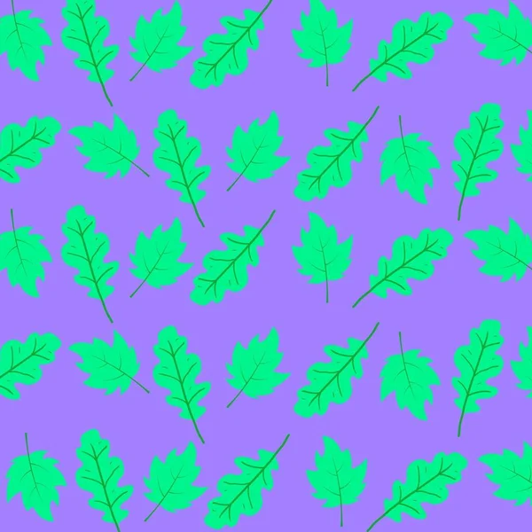 Neon Zielony Jesień Liście Y2K Wzór Fioletowym Niebieskim Tle — Zdjęcie stockowe