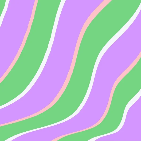Diagonal Groovy Flytande Swirl Stripe Mönster Grön Lila Och Rosa — Stockfoto