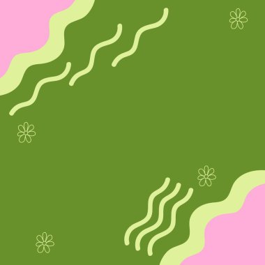 Pembe Yeşil Retro Kıvrımlı Harika Y2K Şablonu 