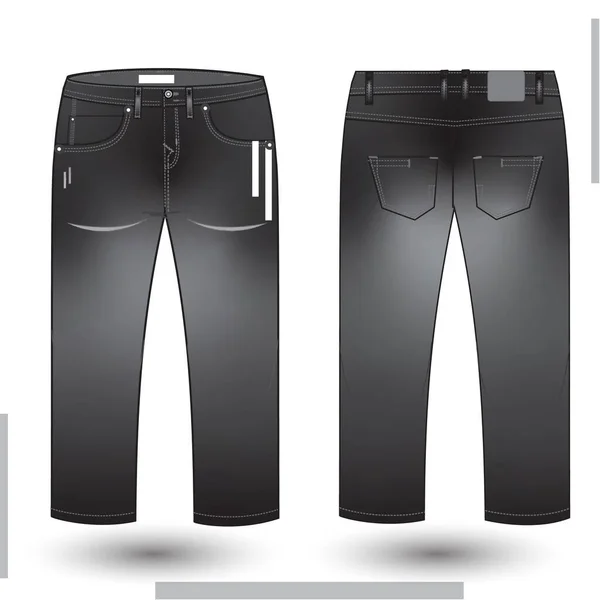 Moda Denim Long Pant Masculino Modelo Esboço Plano Calças Masculinas —  Vetores de Stock