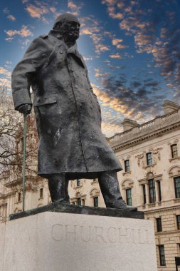 Eski Başbakan Winston Churchill 'in Anıtı