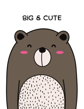 Big & cute funny bear T shirt
