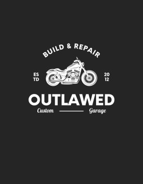 Black Simple Motorcycle Custom Garage Club T Shirt