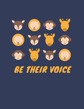 Blue and Orange Animal Protection Advocacy and Cause T-Shirt